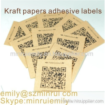 Custom Kraft Adhesive Labels With Barcode Or Qr Code,kraft Qr Code Labels 